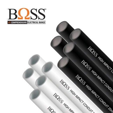 Pipa Conduit 25mm, Boss High Impact (Hitam)